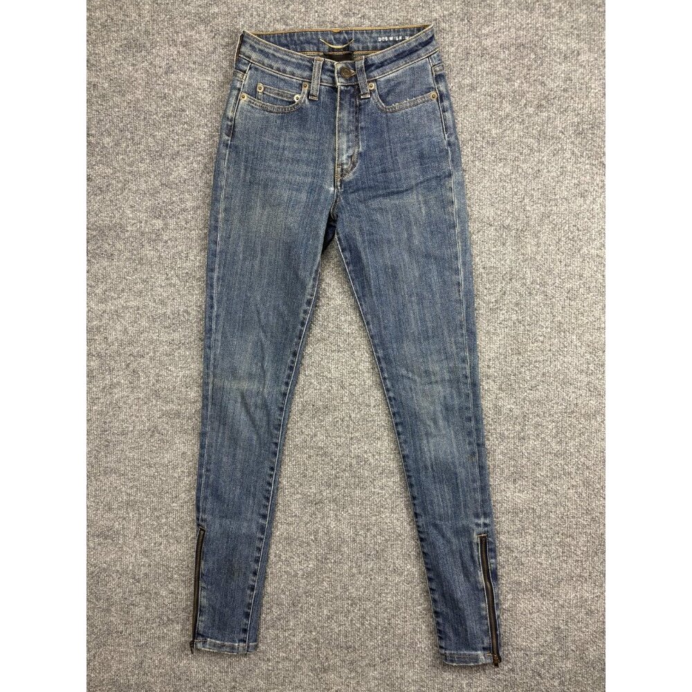 Saint Laurent Jeans Womens Small D05 W/SK Skinny Ankle‎ Zip Mid Rise Denim
